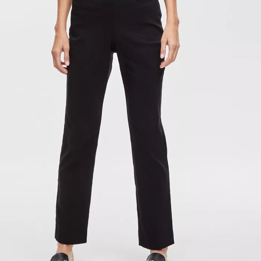 JM Collection Women's Pull-On Slim-Leg Black Pants, Size LG